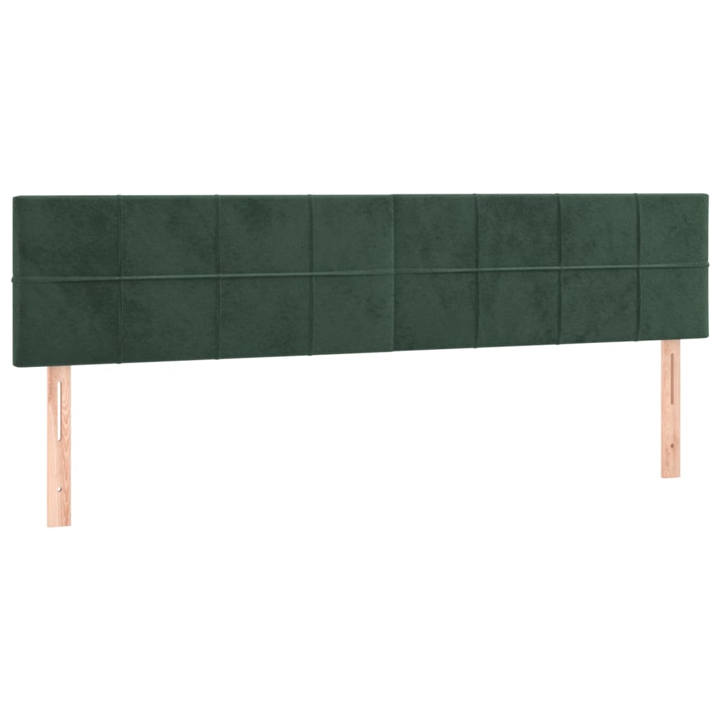 vidaXL Cabeceros 2 unidades de terciopelo verde oscuro 100x5x78/88 cm