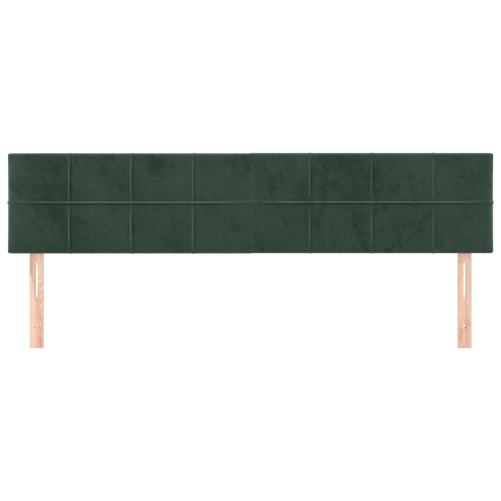 vidaXL Cabeceros 2 unidades de terciopelo verde oscuro 100x5x78/88 cm