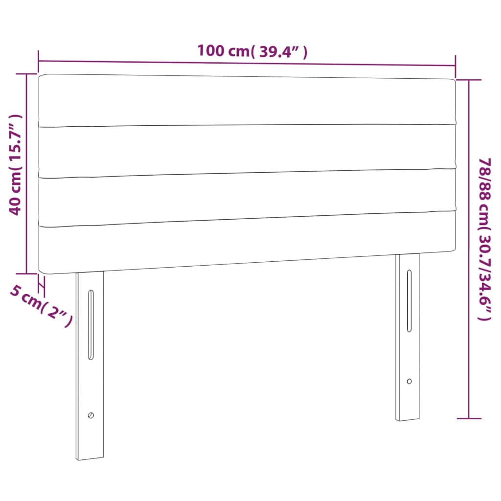 vidaXL Cabecero de terciopelo negro 100x5x78/88 cm