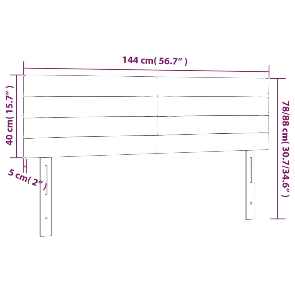 vidaXL Cabeceros 2 unidades tela color crema 72x5x78/88 cm