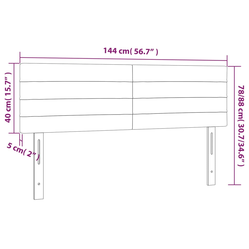 vidaXL Cabeceros 2 unidades tela azul 72x5x78/88 cm