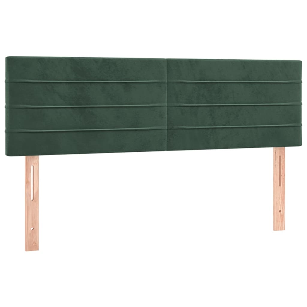 vidaXL Cabeceros 2 unidades terciopelo verde oscuro 72x5x78/88 cm