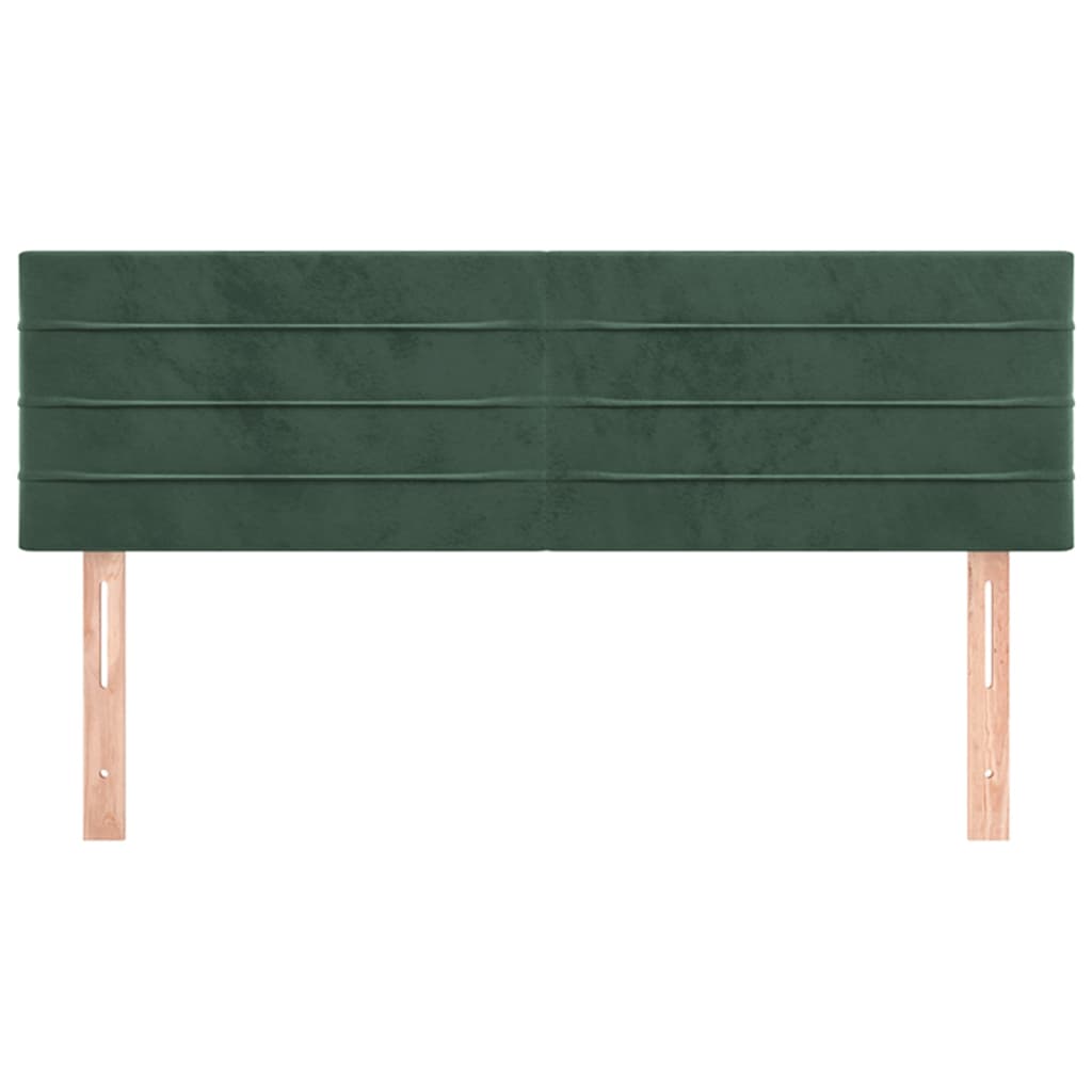 vidaXL Cabeceros 2 unidades terciopelo verde oscuro 72x5x78/88 cm