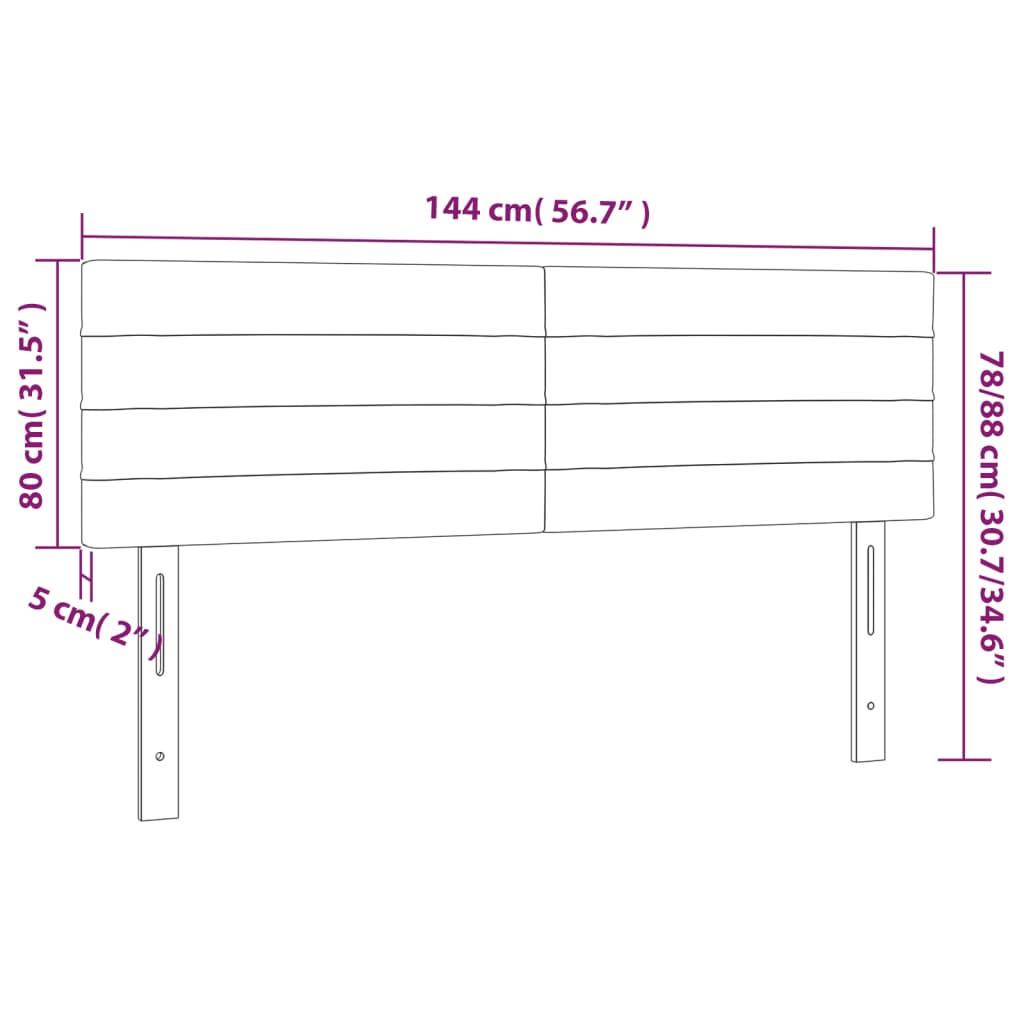 vidaXL Cabeceros 2 unidades terciopelo rosa 72x5x78/88 cm