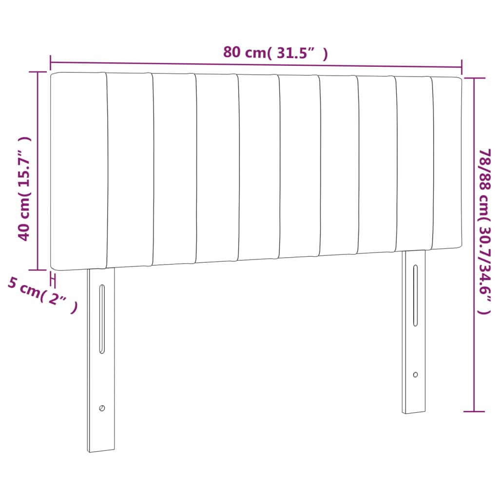 vidaXL Cabecero de tela gris claro 80x5x78/88 cm