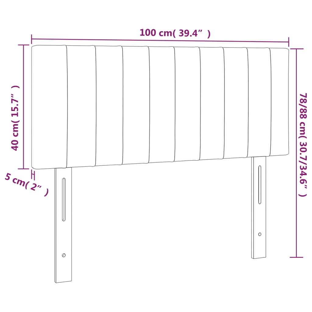 vidaXL Cabecero de terciopelo negro 100x5x78/88 cm