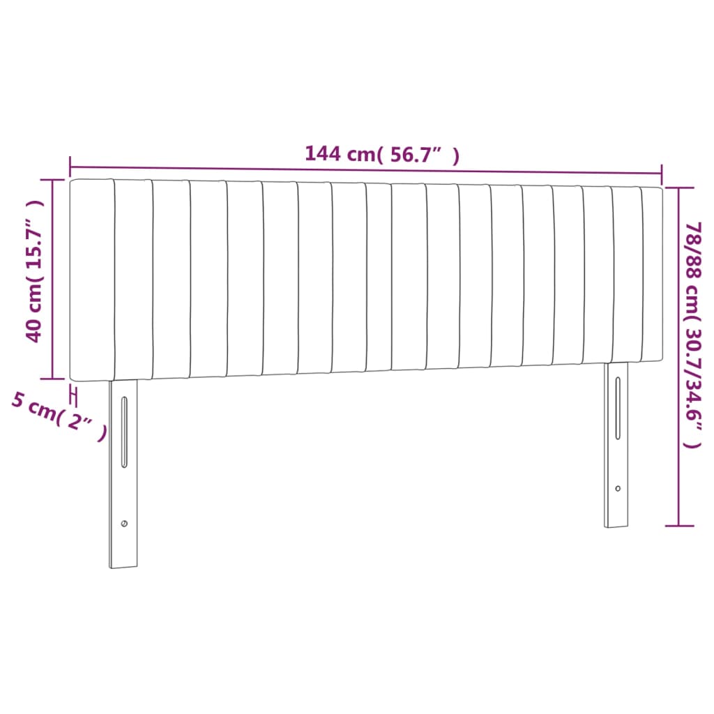 vidaXL Cabeceros 2 unidades tela gris taupe 72x5x78/88 cm