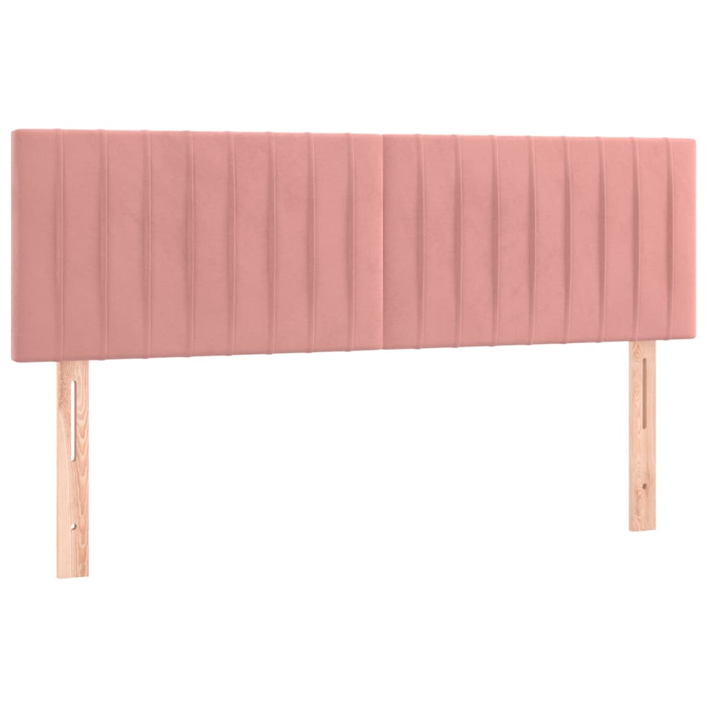 vidaXL Cabeceros 2 unidades terciopelo rosa 72x5x78/88 cm