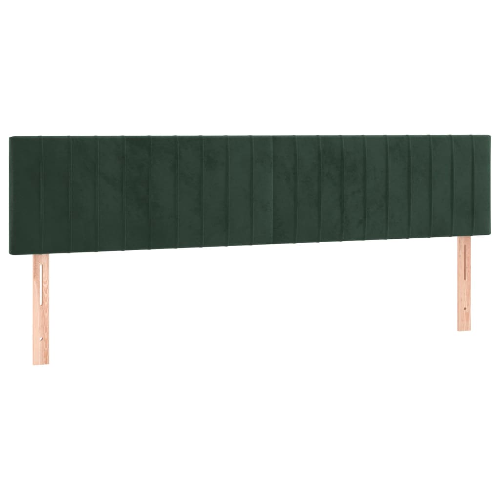 vidaXL Cabeceros 2 unidades de terciopelo verde oscuro 80x5x78/88 cm