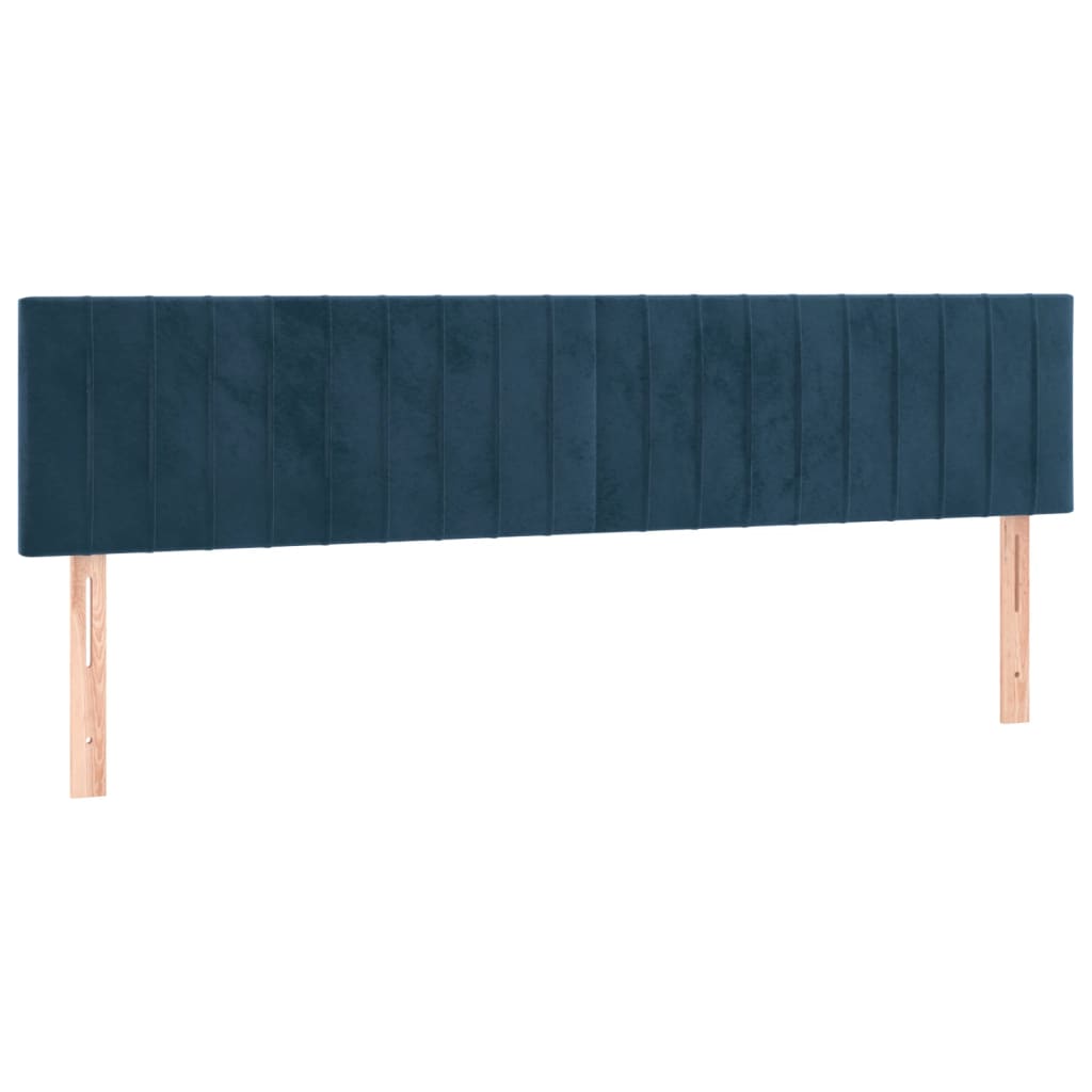 vidaXL Cabeceros 2 unidades de terciopelo azul oscuro 80x5x78/88 cm