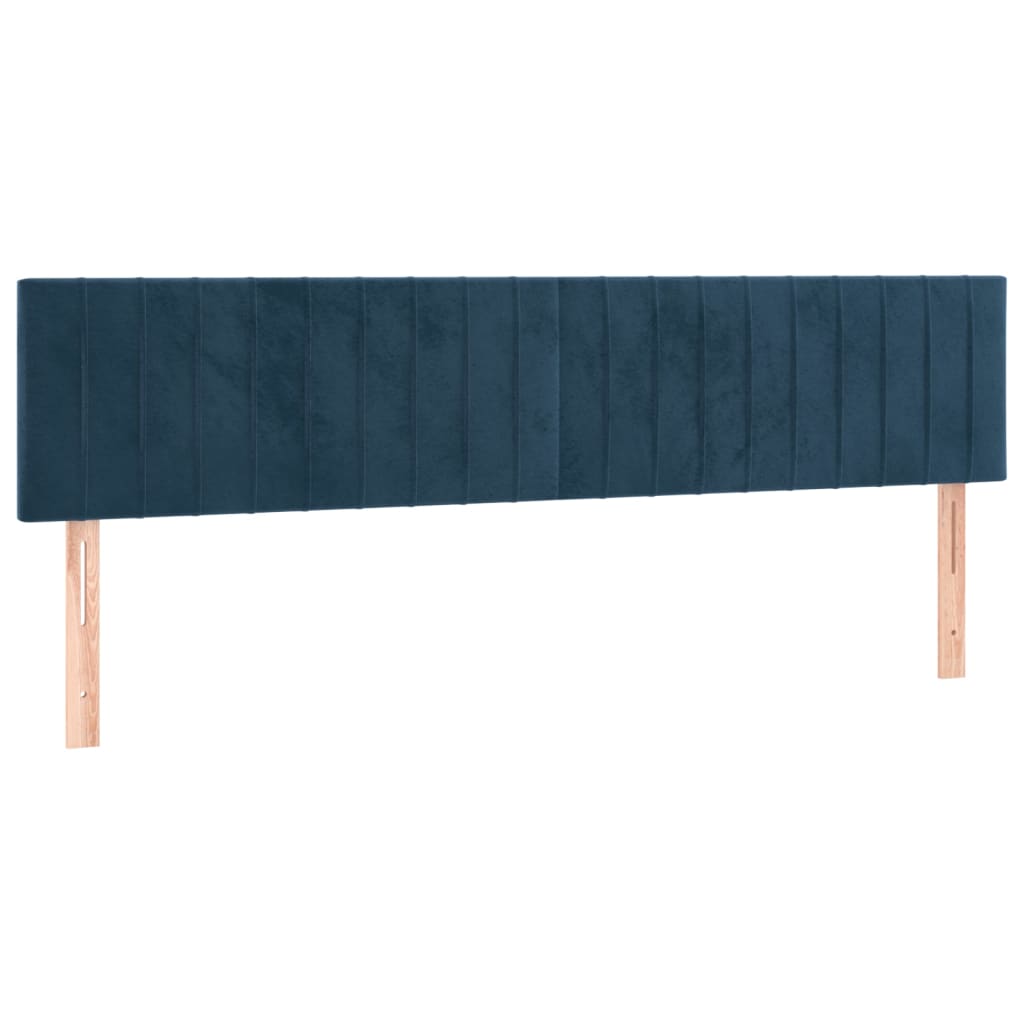 vidaXL Cabeceros 2 unidades de terciopelo azul oscuro 100x5x78/88 cm