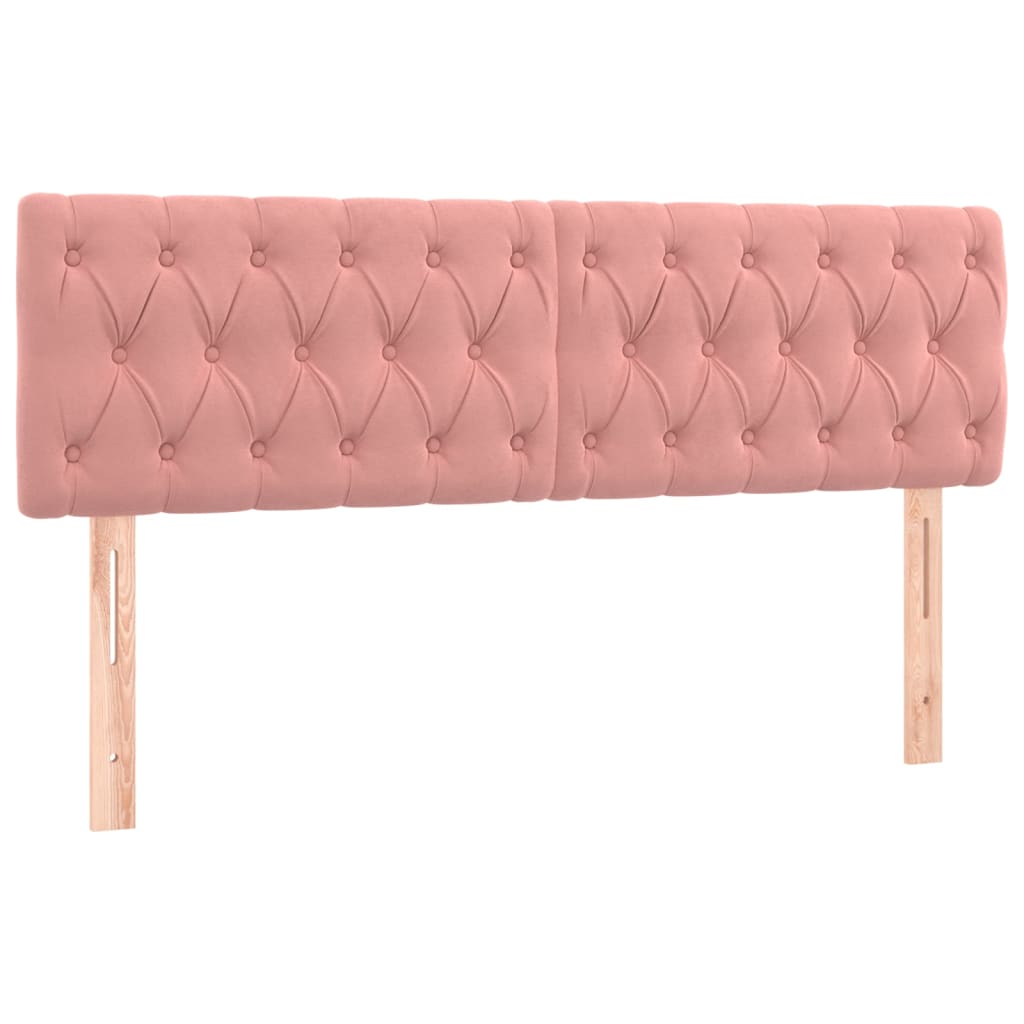 vidaXL Cabeceros 2 unidades de terciopelo rosa 72x7x78/88 cm