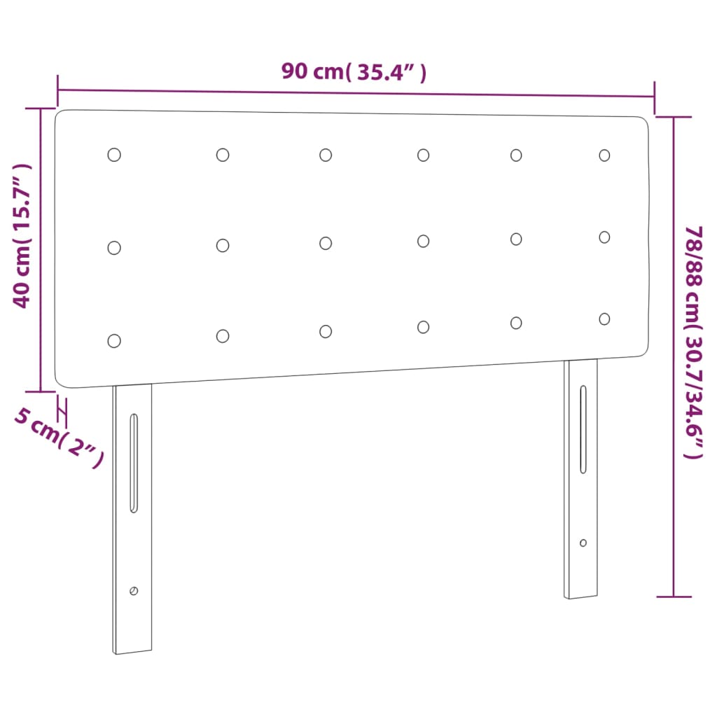 vidaXL Cabecero de tela negro 90x5x78/88 cm