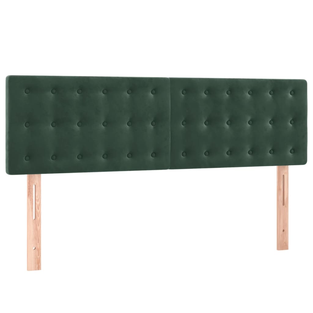 vidaXL Cabeceros 2 unidades terciopelo verde oscuro 72x5x78/88 cm