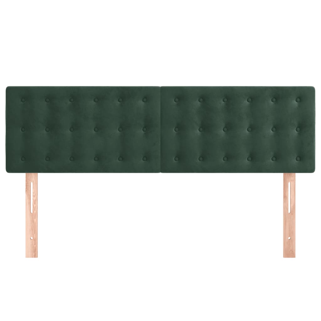 vidaXL Cabeceros 2 unidades terciopelo verde oscuro 72x5x78/88 cm