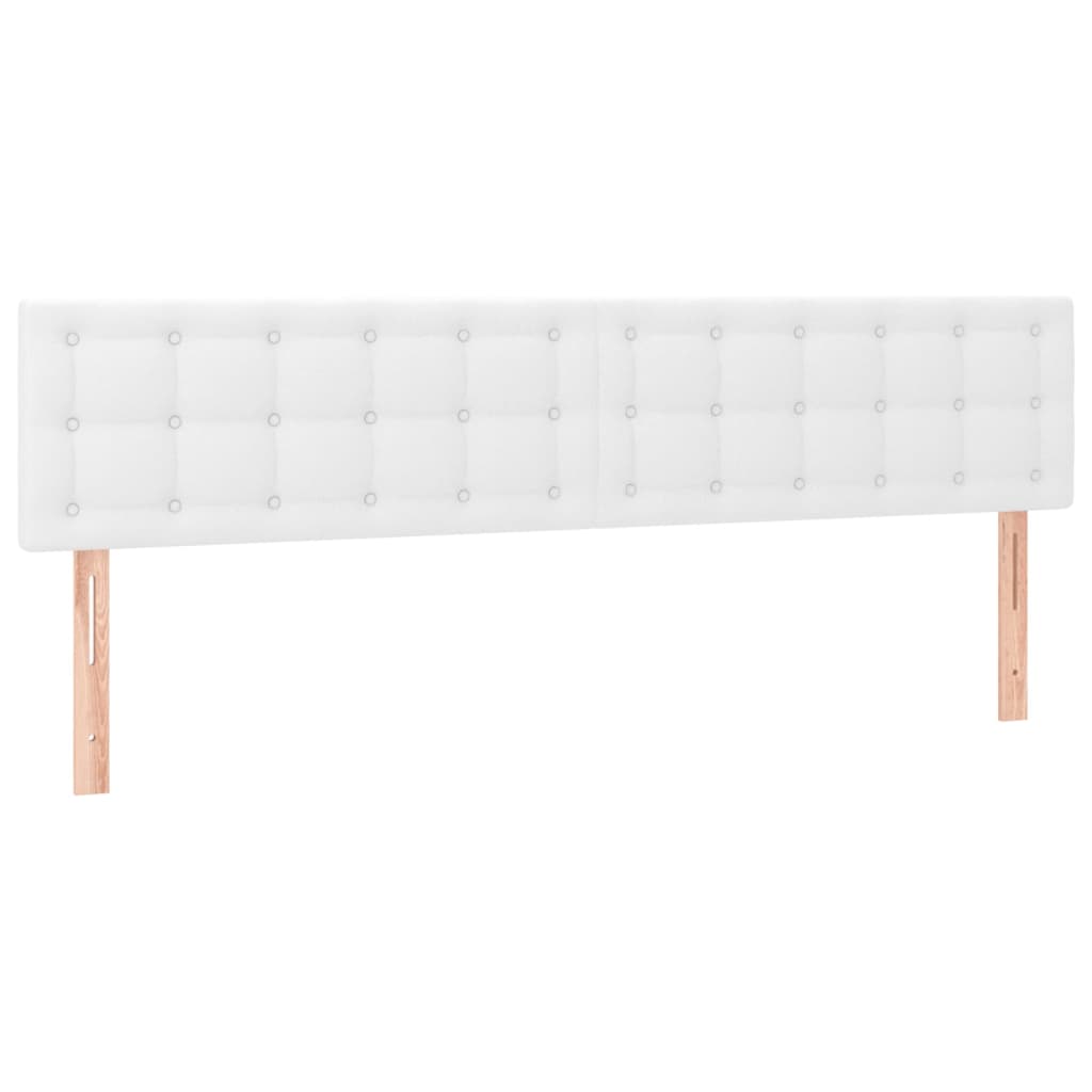 vidaXL Cabeceros 2 unidades de cuero sintético blanco 90x5x78/88 cm