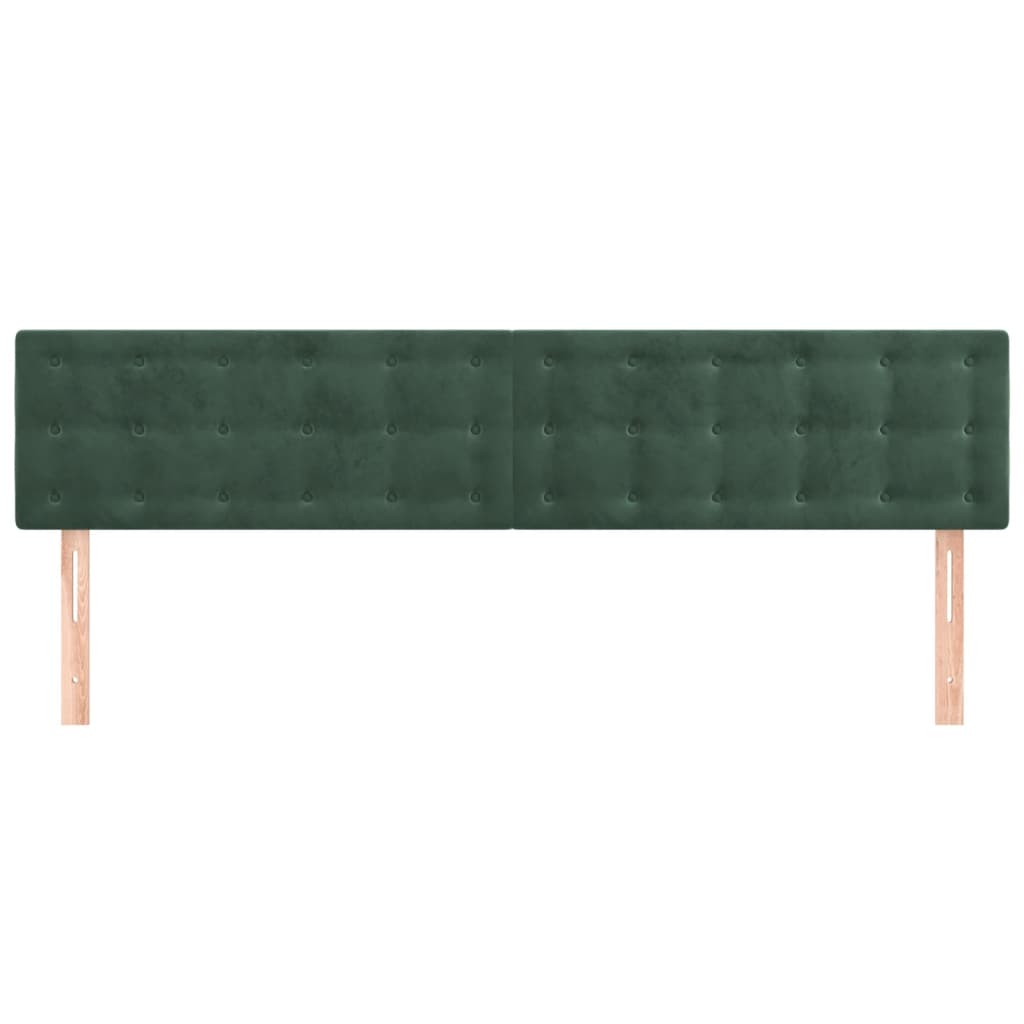 vidaXL Cabeceros 2 unidades de terciopelo verde oscuro 100x5x78/88 cm