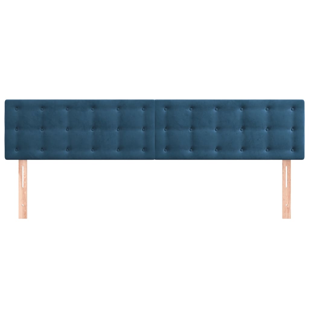 vidaXL Cabeceros 2 unidades de terciopelo azul oscuro 100x5x78/88 cm