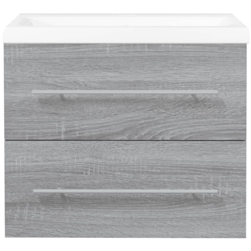 vidaXL Mueble de baño con lavabo madera contrachapada gris Sonoma