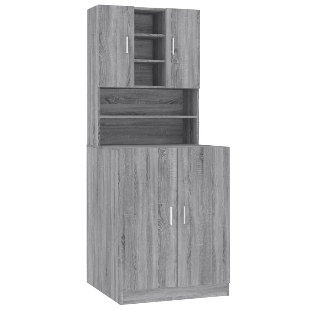 vidaXL Armario para lavadora madera contrachapada gris Sonoma