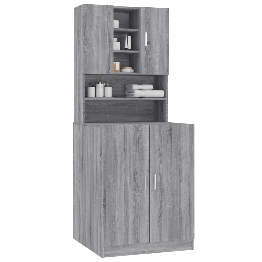 vidaXL Armario para lavadora madera contrachapada gris Sonoma