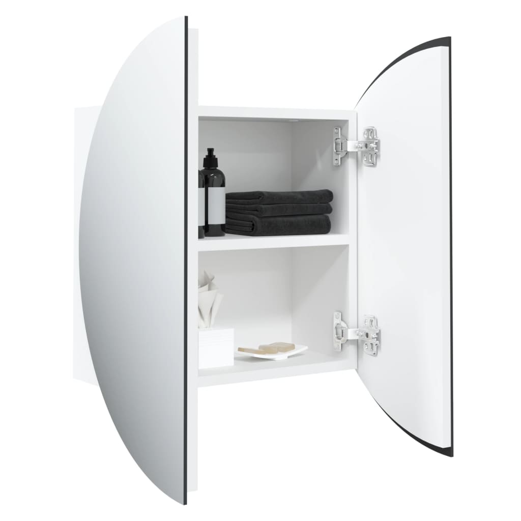 vidaXL Armario de baño con espejo redondo y LED blanco 40x40x17,5 cm