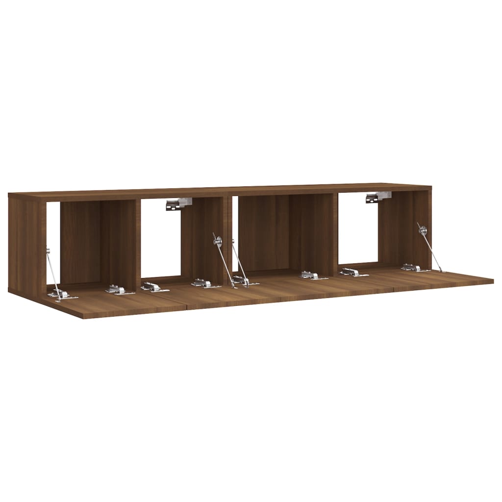 vidaXL Set de muebles para TV 2 pzas madera contrachapada roble marrón