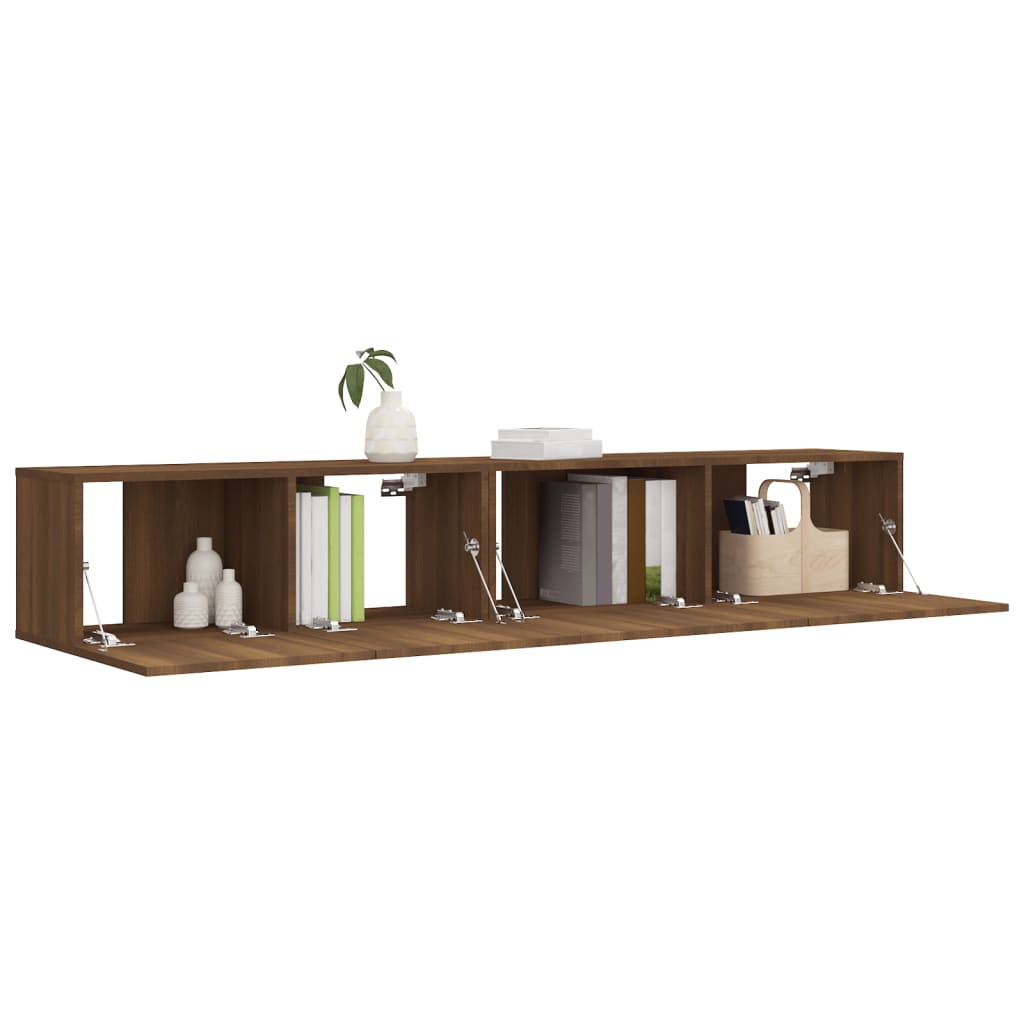 vidaXL Set de muebles para TV 2 pzas madera contrachapada roble marrón