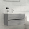 vidaXL Mueble de baño con lavabo madera contrachapada gris Sonoma