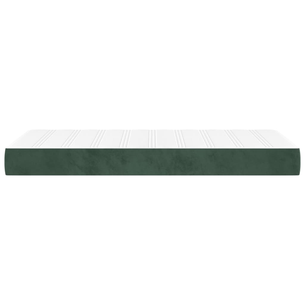 vidaXL Colchón muelles ensacados terciopelo verde oscuro 80x200x20 cm
