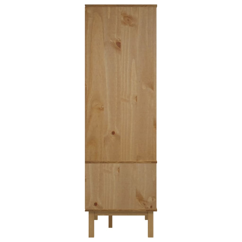 vidaXL Armario OTTA madera maciza pino marrón y gris 76,5x53x172 cm