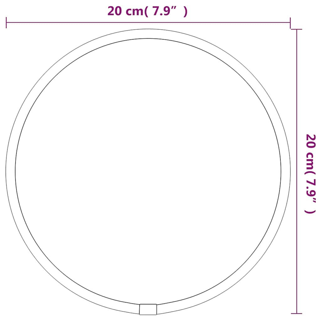 vidaXL Espejo de pared redondo plateado Ø20 cm