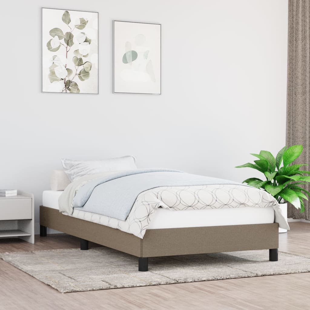 vidaXL Estructura de cama sin colchón tela gris taupe 90x190 cm