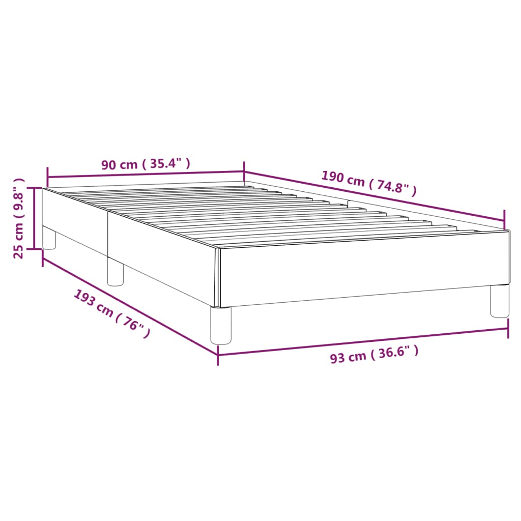 vidaXL Estructura de cama sin colchón tela verde 90x190 cm