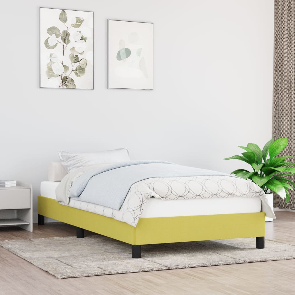 vidaXL Estructura de cama sin colchón tela verde 90x190 cm