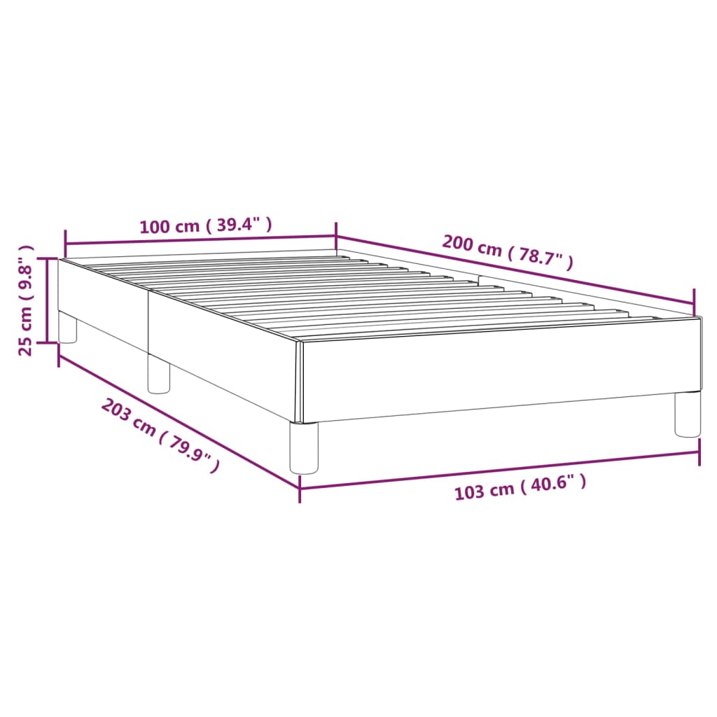 vidaXL Estructura de cama sin colchón tela verde 100x200 cm