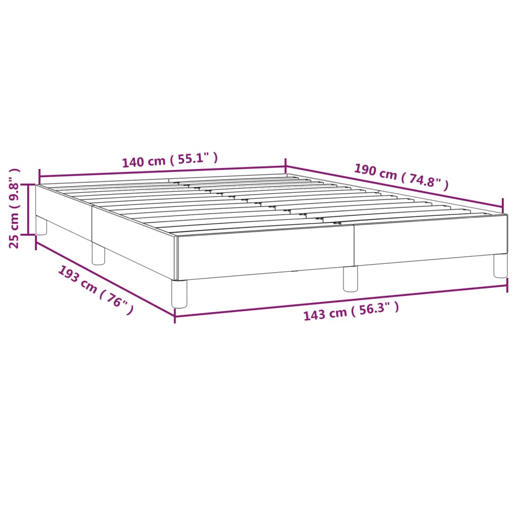 vidaXL Cama sin colchón tela azul 140x190 cm