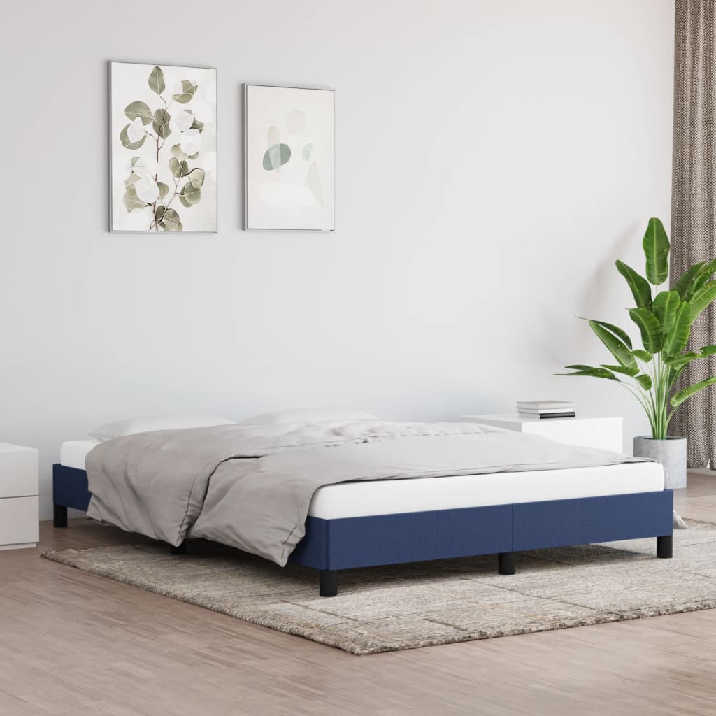 vidaXL Cama sin colchón tela azul 140x190 cm