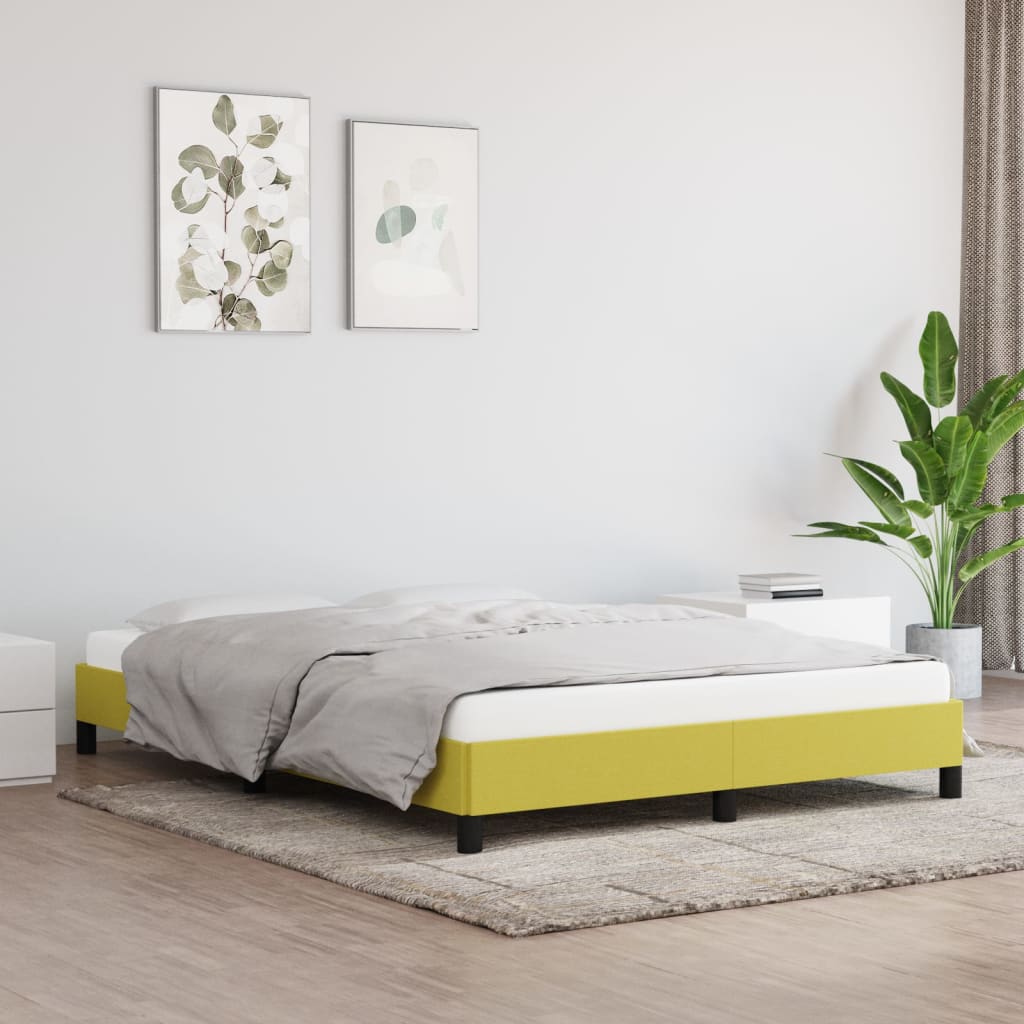 vidaXL Estructura de cama sin colchón tela verde 140x190 cm