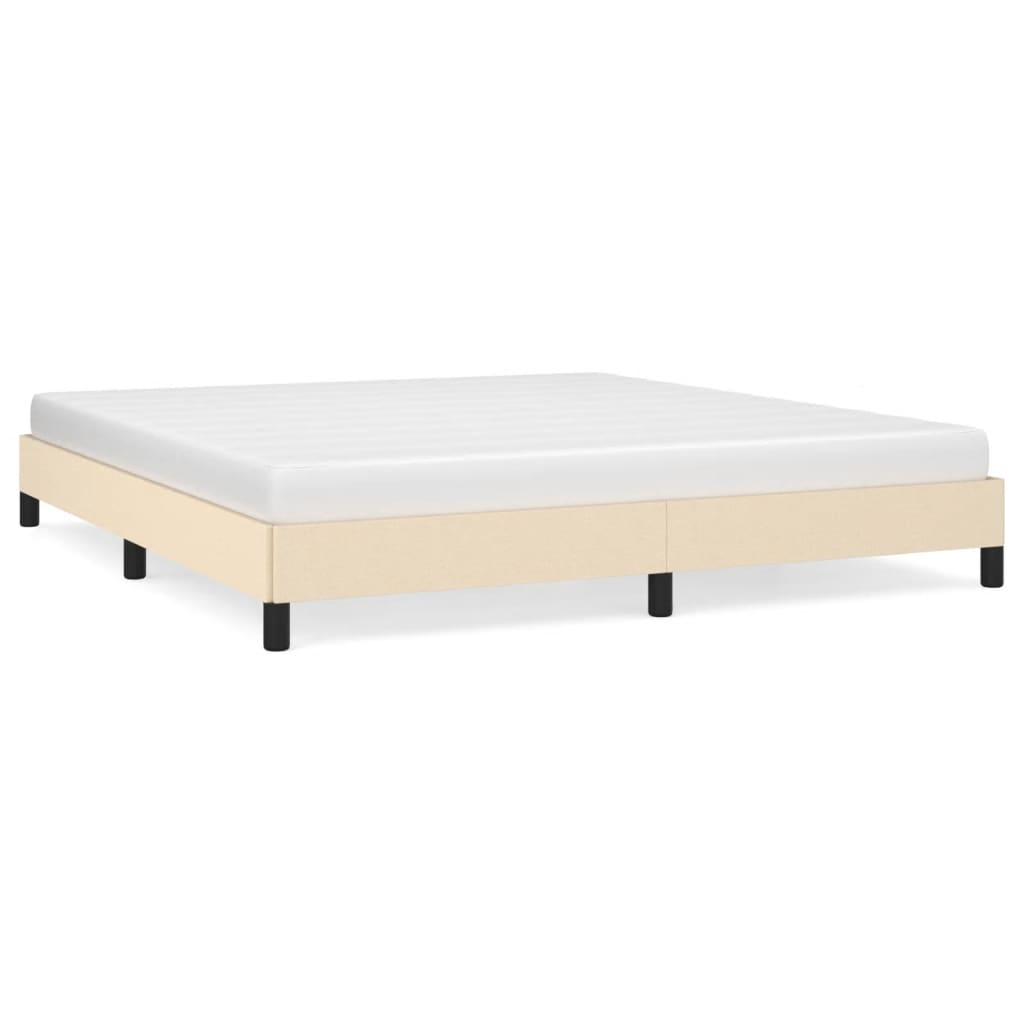 vidaXL Cama sin colchón tela color crema 160x200 cm