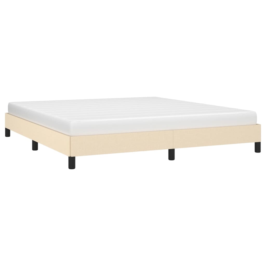 vidaXL Cama sin colchón tela color crema 160x200 cm