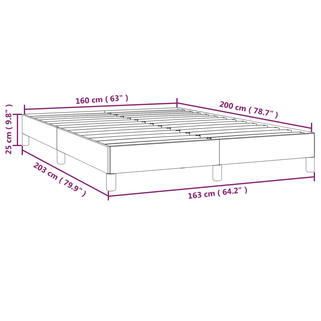 vidaXL Cama sin colchón tela color crema 160x200 cm