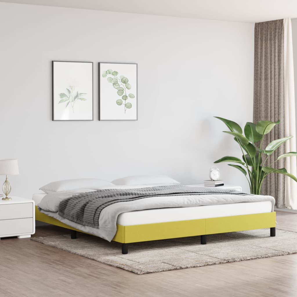 vidaXL Estructura de cama sin colchón tela verde 180x200 cm