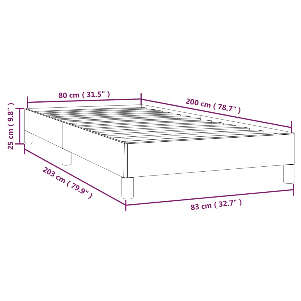 vidaXL Estructura de cama sin colchón tela azul 80x200 cm