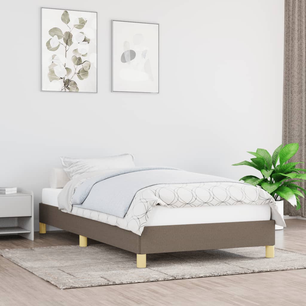 vidaXL Estructura de cama sin colchón tela gris taupe 90x190 cm