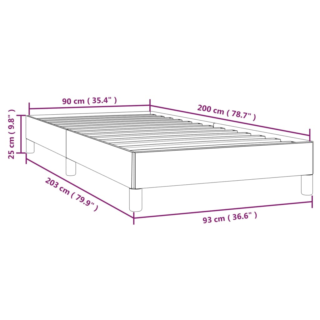 vidaXL Estructura de cama sin colchón tela verde 90x200 cm