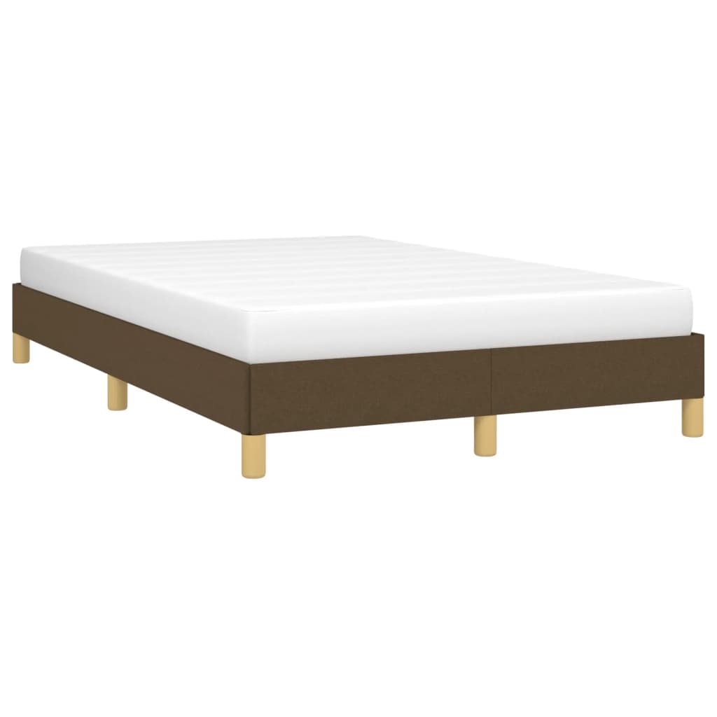 vidaXL Estructura de cama sin colchón tela marrón oscuro 120x200 cm