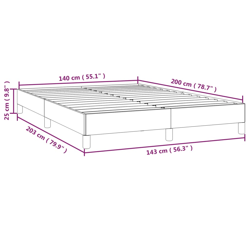 vidaXL Cama sin colchón tela color crema 140x200 cm