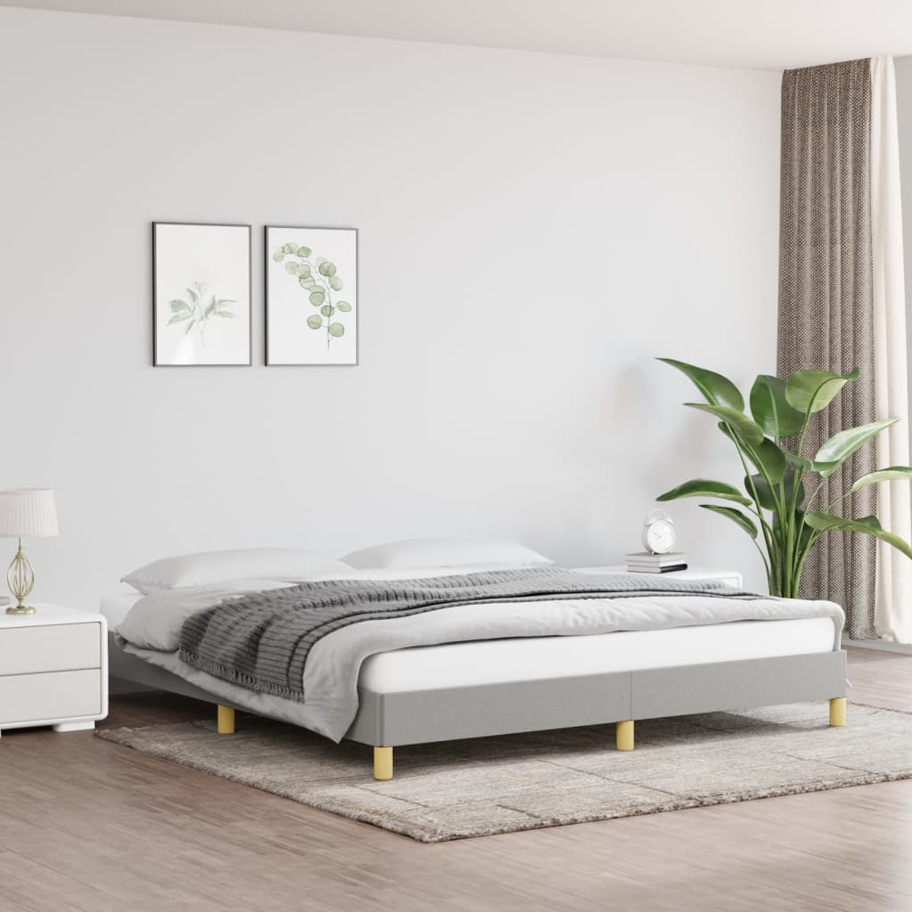 vidaXL Cama sin colchón tela gris claro 180x200 cm