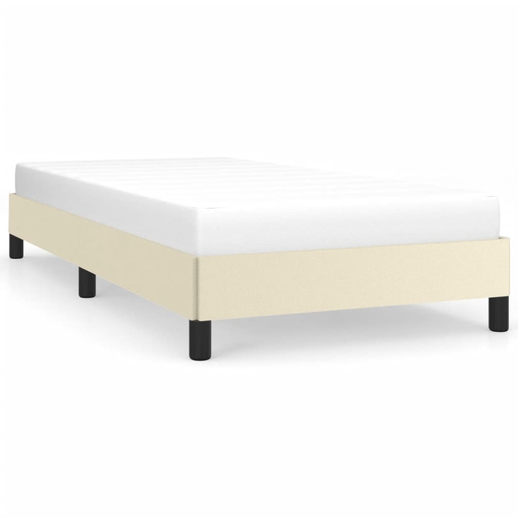 vidaXL Estructura de cama sin colchón cuero sintético crema 90x190 cm